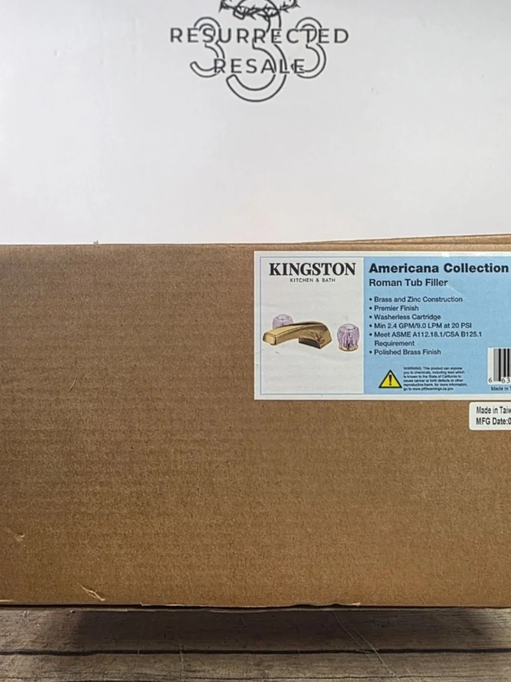 NIB Kingston Brass KB282 Twin Acrylic Handle Roman Tub Filler, Americana Collec.